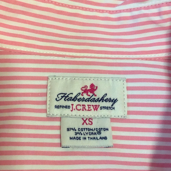 JCrew Pink and white stripe Haberdashery shirt XS - Picture 3 of 5